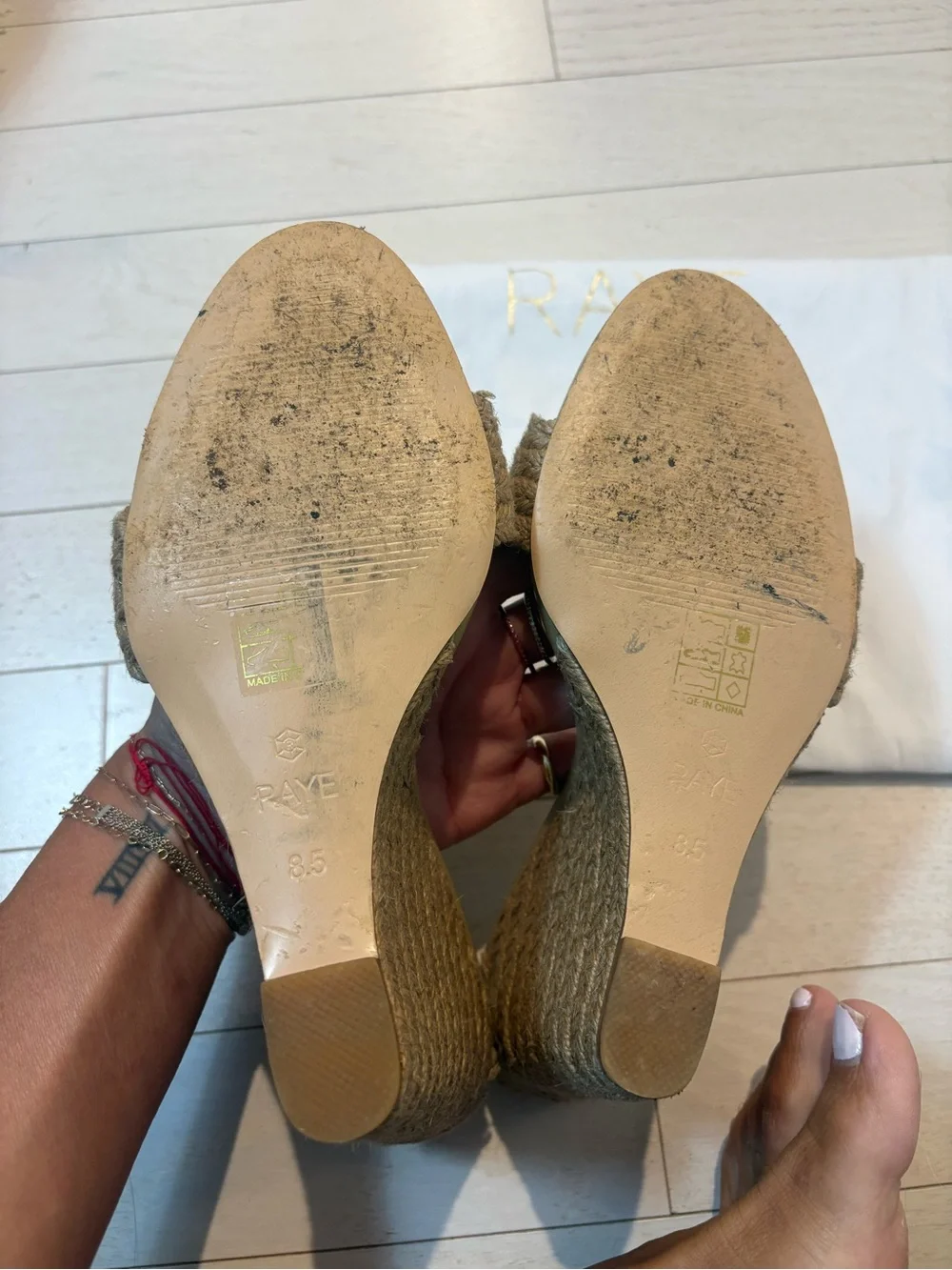 RAYE Mille Wedge Mule in Natural Jute